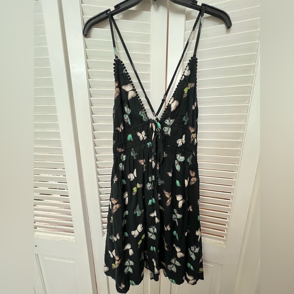 Women’s black butterfly print sundress